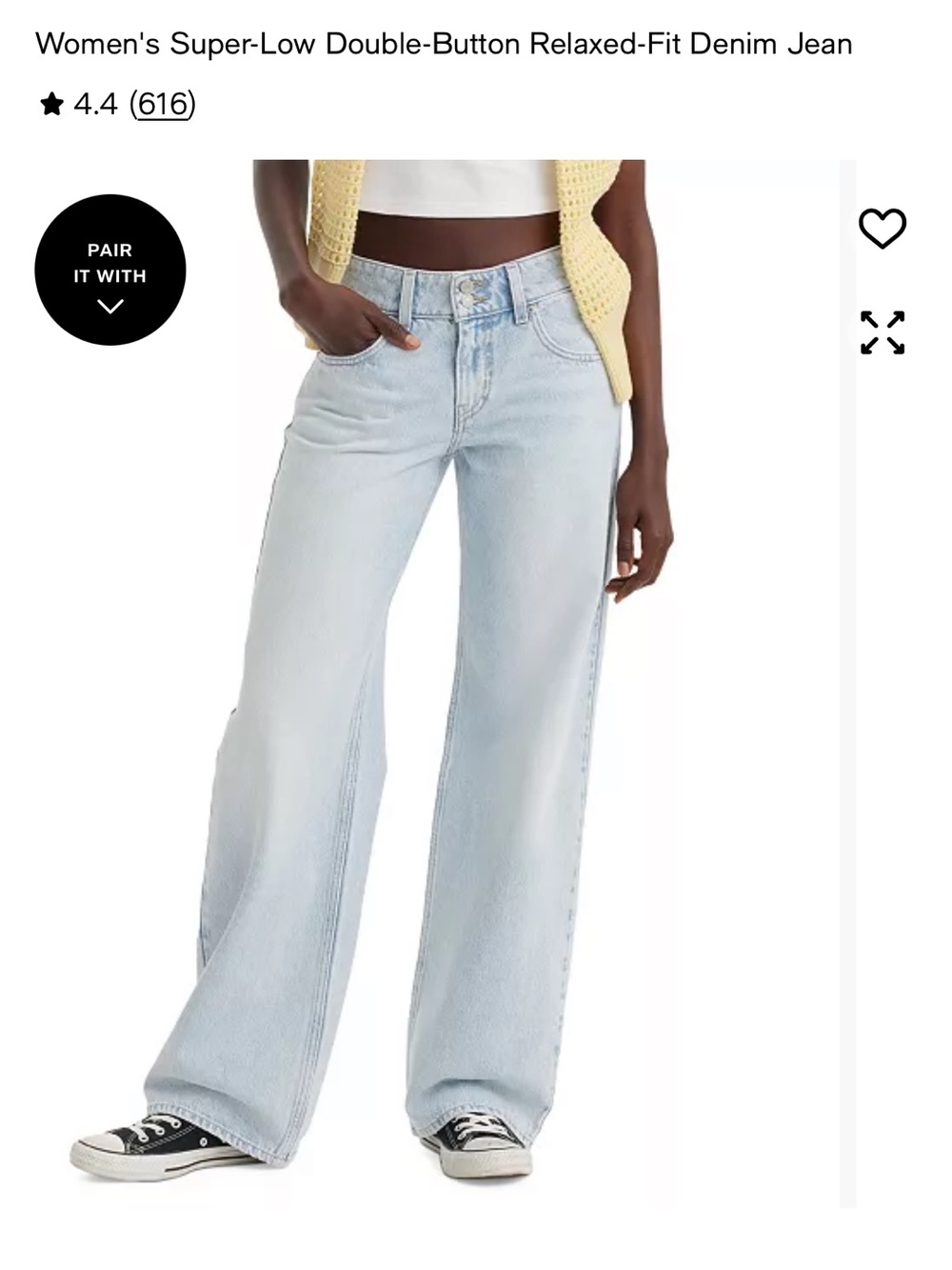Levi’s super low loose jeans